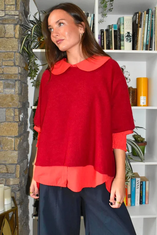 Paloma Tela Peter Pan Blouse Chilli